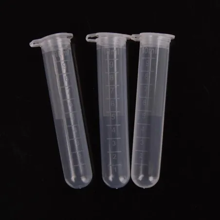 Plastica Provetta trasparente con coperchio 10 ml