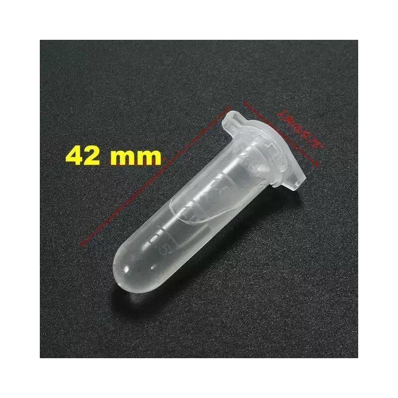 Tube d'essai transparent en plastique avec couvercle 2 ml