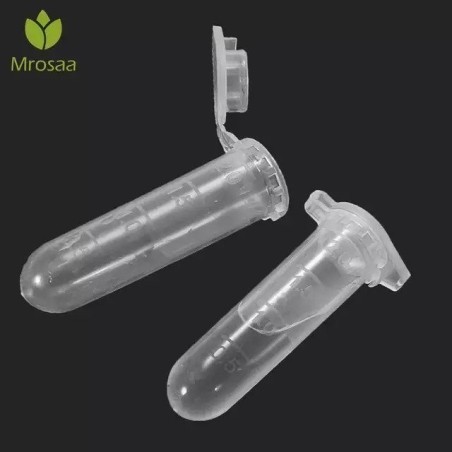 Πλαστικό διαφανές δοκιμαστικό σωλήνα Με καπάκι 2 ml