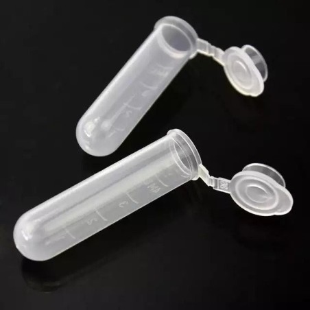 Tubo de prueba transparente de plástico con tapa 4 ml