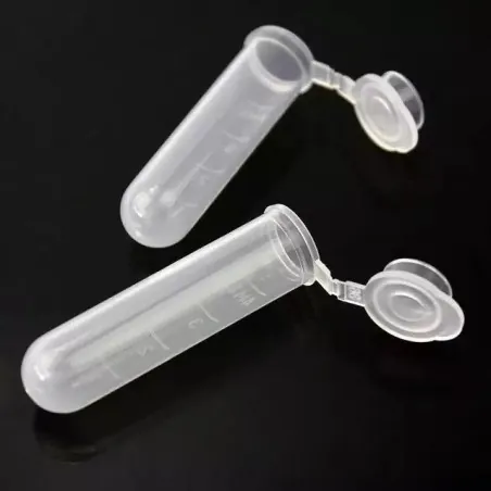 Tubo de prueba transparente de plástico con tapa 4 ml