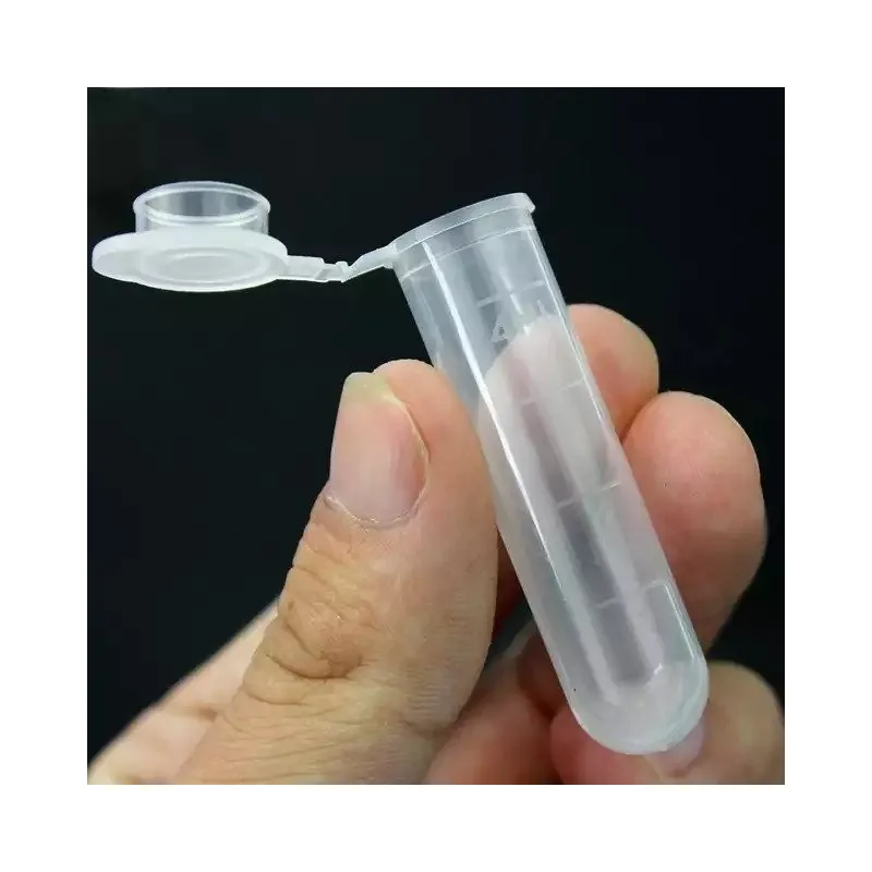 Tubo de prueba transparente de plástico con tapa 4 ml