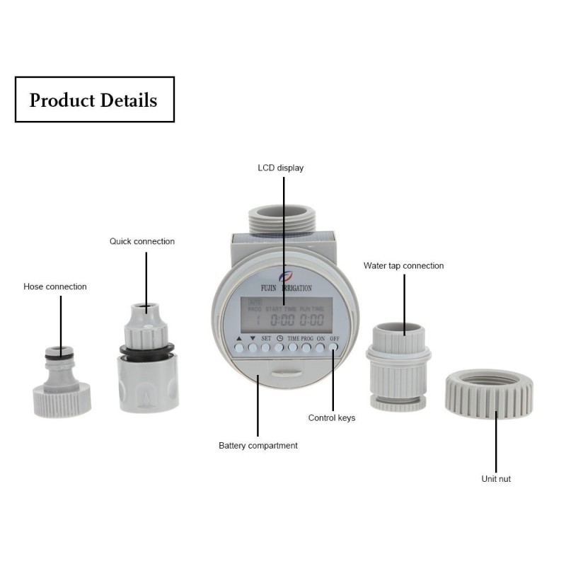 Solar LCD Timer Automatisk laddningsbar automatisk bevattning
